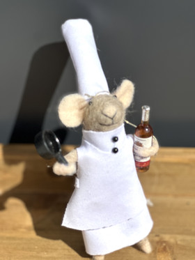 Hiiri kokki villa koriste 15cm