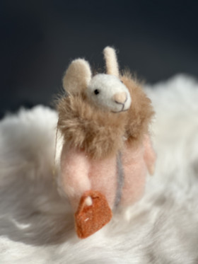 Hiiri toppatakki villa koriste 12cm