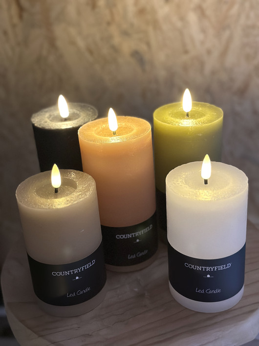 Valkoinen Ø7,5 x 12,5 cm M, LED-kynttilä (ajastin)