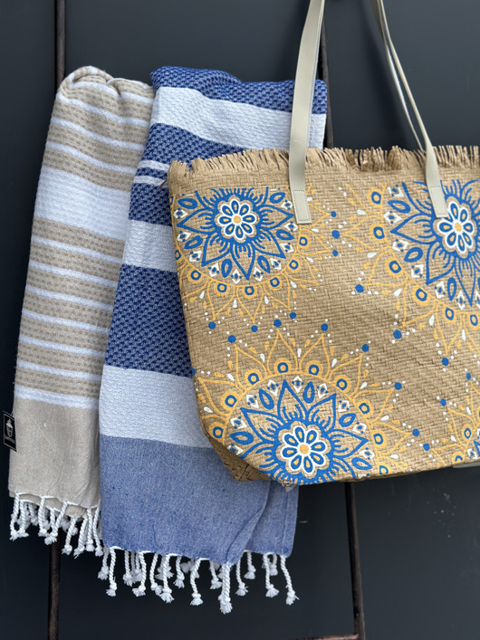 Rantakassi Boho beige 52 x 33cm