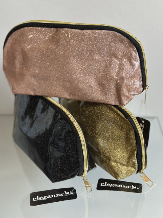 Toilettipussi Glitter kulta 25 x 14cm