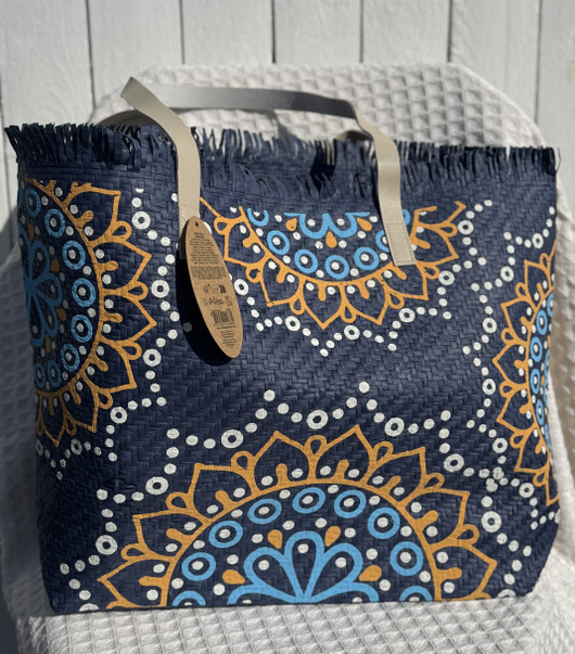 Rantakassi Boho sininen 52 x 33cm