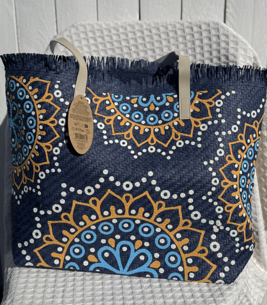 Rantakassi Boho sininen 52 x 33cm