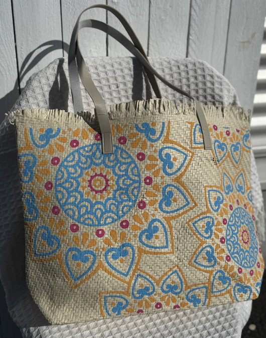 Rantakassi Boho luonnonvalkoinen 52 x 33cm