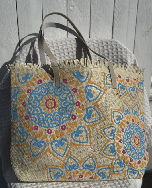 Rantakassi Boho luonnonvalkoinen 52 x 33cm