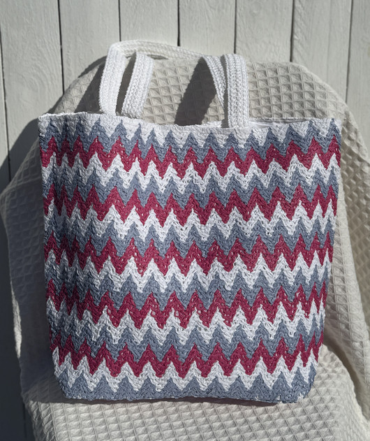 Rantakassi Tropic pinkki/sininen 47 x 38cm