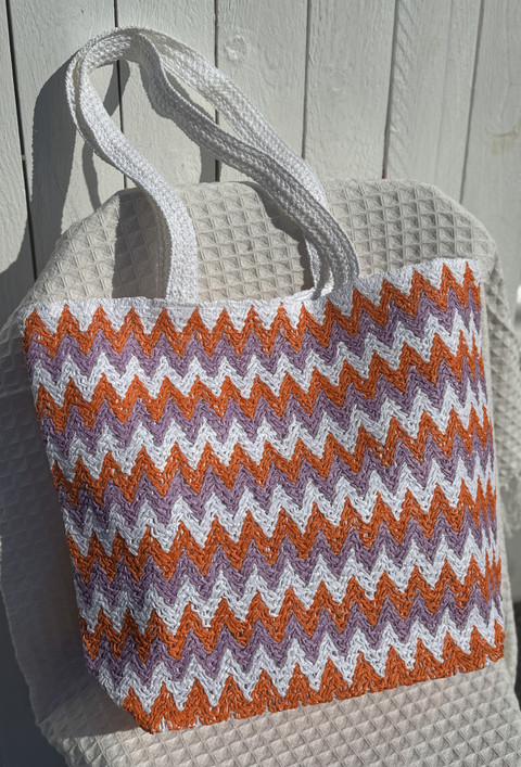 Rantakassi Tropic oranssi/violetti 47 x 38cm