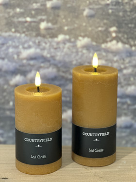 Amber keltainen Ø7,5 x 12,5 cm M, LED-kynttilä (ajastin)