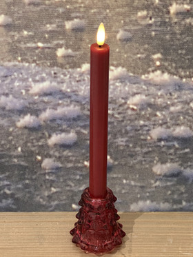 Punainen (2kpl) 24 cm, LED-kruunukynttilä + kaukosäädin (ajastin)