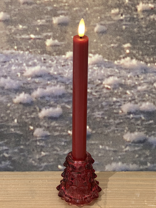 Punainen (2kpl) 24 cm, LED-kruunukynttilä + kaukosäädin (ajastin)