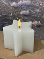 Valkoinen 10x10,5cm, LED-tähtikynttilä (ajastin)