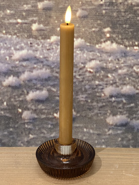 Amber keltainen (2kpl) 24 cm, LED-kruunukynttilä +kaukosäädin, ajastin