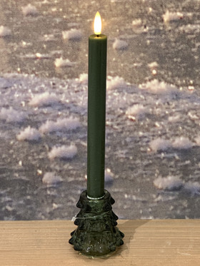 Tummanvihreä (2kpl) 24 cm, LED-kruunukynttilä + kaukosäädin (ajastin)