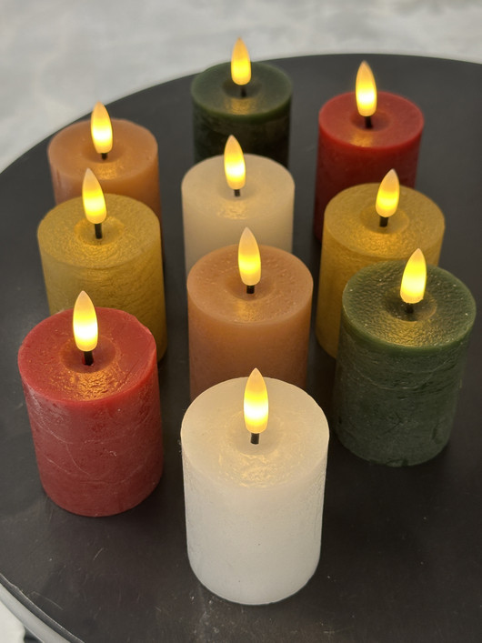 Valkoinen (2kpl) Ø5 x 9cm LED-lyhtykynttilä (ajastin)