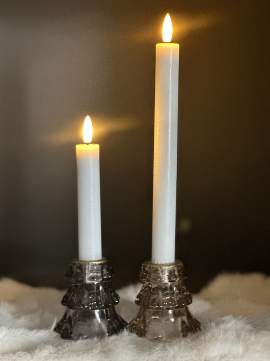 Valkoinen (2kpl) 15 cm S, LED-kruunukynttilä + kaukosäädin (ajastin)