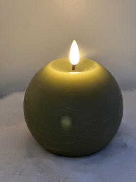 Vihreä Ø10cm M LED-pallokynttilä (ajastin)