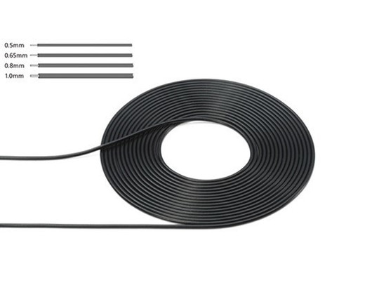 Cable, black 0,5mm outer diameter (2m)