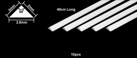 Plastic Beams 2mm Triangle (white) 10kpl x 40cm