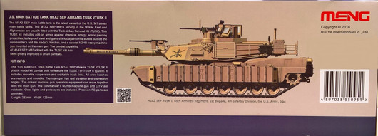 U.S. Main Battle Tank M1A2 SEP Abrams Tusk I  Tusk II, 1:35 (pidemmällä toimitusajalla)