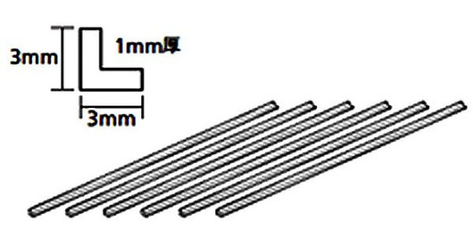 Plastic Beams 3mm L-Shaped (clear) 6kpl x 40cm