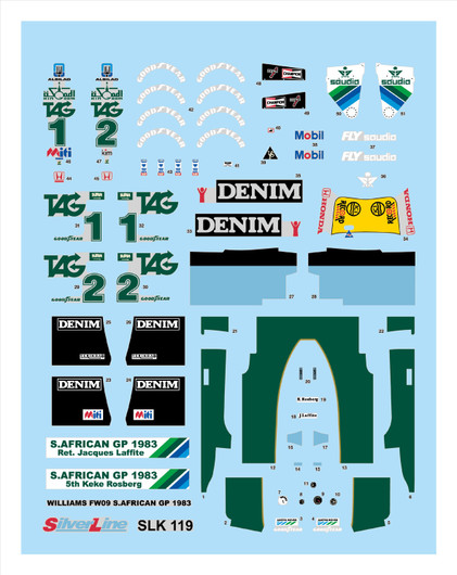 Williams Honda FW09 South African GP 1983, 1:43 (pidemmällä toimitusajalla)