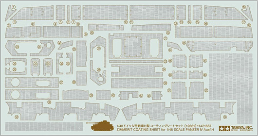 Zimmerit Coating Sheet for Panzer IV Ausf.H, 1:48