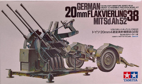 German 20mm Flakvierling 38 Mit Sd.Ah.52, 1:35 (pidemmällä toimitusajalla)