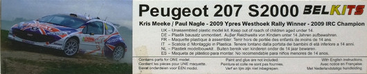 Peugeot 207 S2000 '09 Ypres Westhoek Rally Winner 1:24 (pidemmällä toimitusajalla)