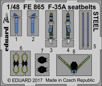 F-35A seatbelts Steel (for Meng), 1:48