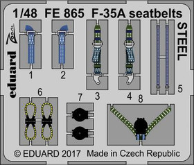 F-35A seatbelts Steel (for Meng), 1:48