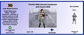 Finnish WW2 Second Lieutenant with Suomi-SMG 1:35