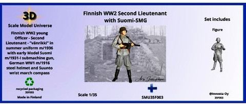 Finnish WW2 Second Lieutenant with Suomi-SMG 1:35