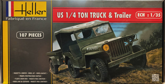 US 1/4 ton Truck and Trailer, 1:35