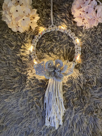 Makramee Kukka valokranssi