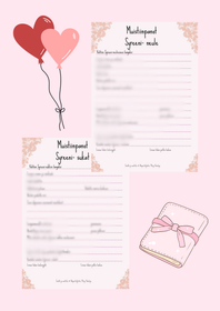 Syreeni -sarja, täytettävät muistiinpanosivut