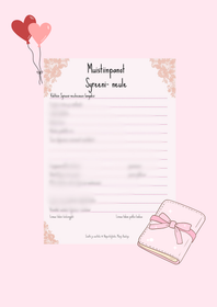 Syreeni -neule, täytettävät muistiinpanosivut