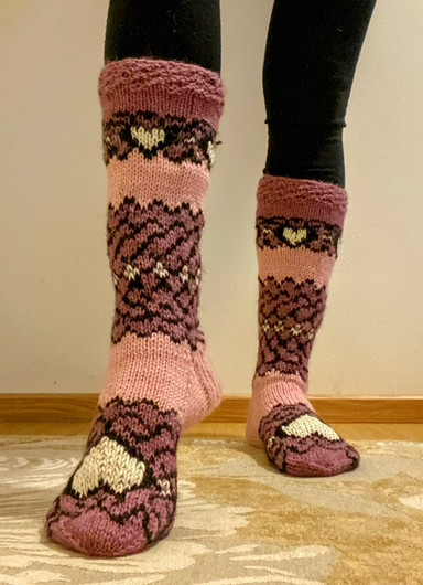 Jalosydän -socks, knitting pattern