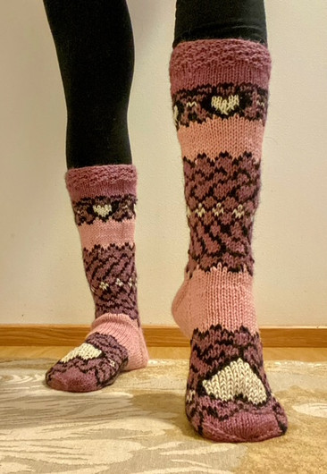 Jalosydän -socks, knitting pattern