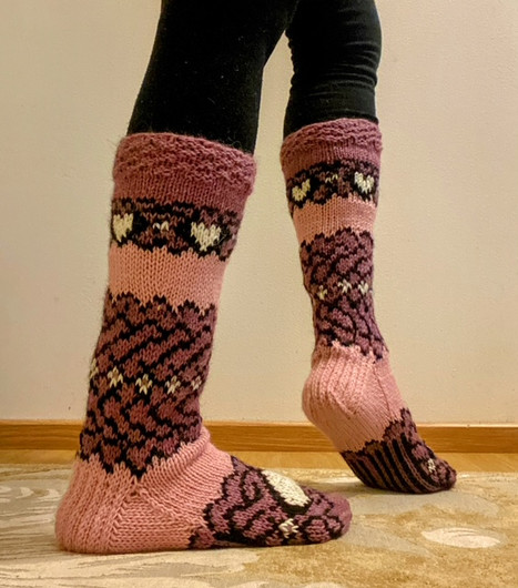 Jalosydän -socks, knitting pattern