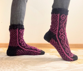 Floramenta -sukat, neuleohje