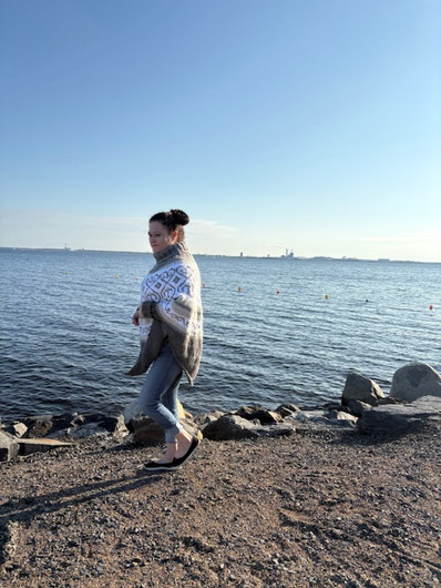 Sydänkäpy poncho, neuleohje