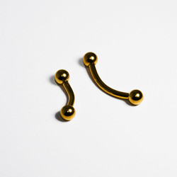 PVD gold curved barbell