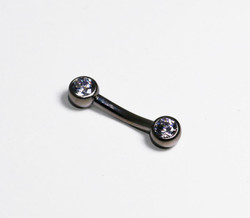 Double gem curved bar