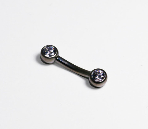 Double gem curved bar
