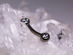 Double gem curved bar