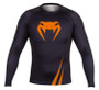 Venum Challenger Rash Guard - Black/Orange - Long Sleeves