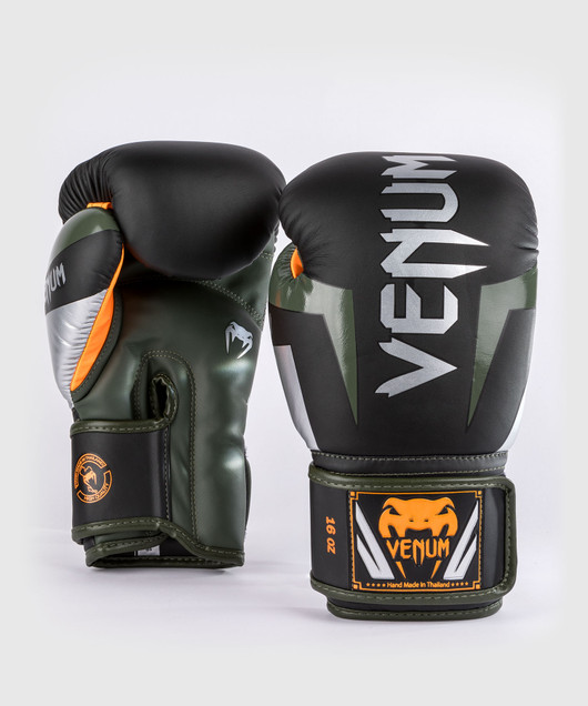 Venum Elite Nyrkkeilyhanskat - Black/Silver/Kaki