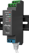 Shelly Pro 2 DIN-kiskorele 2x16A - LAN-, WiFi- ja Bluetooth