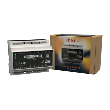 Heatit Z-DIN 616 - Z-Wave Plus DIN-kisko relemoduuli