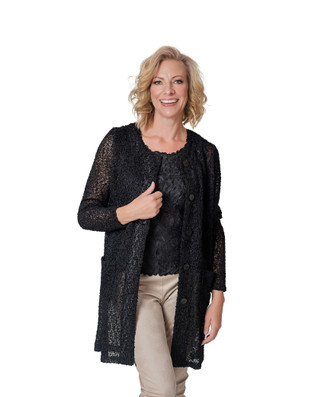 Elinette musta pitsimäinen neuletakki